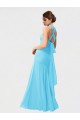 Black Chiffon Halter Neck Long Sleeveless Bridesmaid Dress / Evening Dress Southampton