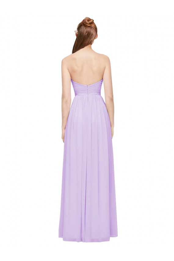 Lilac Soft Chiffon Sweetheart Long Sleeveless Evening Dress / Bridesmaid Dress Southampton