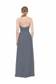 Slate Grey Soft Chiffon Sweetheart Long Sleeveless Bridesmaid Dress Southampton