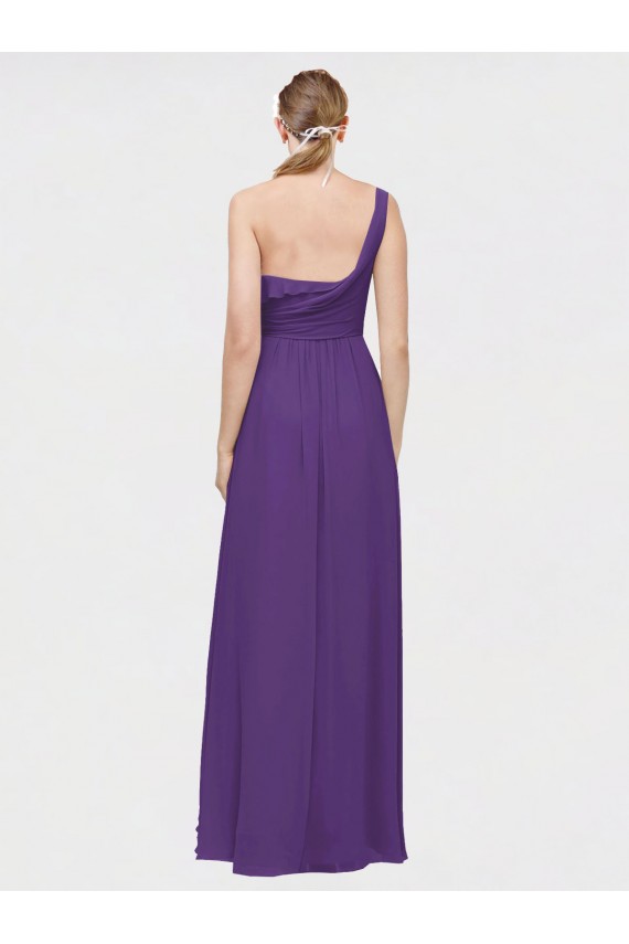 Soft Chiffon One Shoulder Long Sleeveless High Low Bridesmaid Dress Southampton