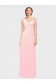 Pink Soft Chiffon One Shoulder Long Sleeveless Bridesmaid Dress Southampton