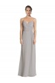 Silver Soft Chiffon Spaghetti Straps Long Sleeveless Bridesmaid Dress Southampton
