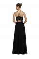 Keyhole Back Soft Chiffon & Lace Halter Neck Long Sleeveless Bridesmaid Gown Southampton