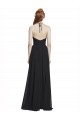 Dark Navy Chiffon Halter Neck Long Sleeveless Formal Dress / Bridesmaid Dress Southampton