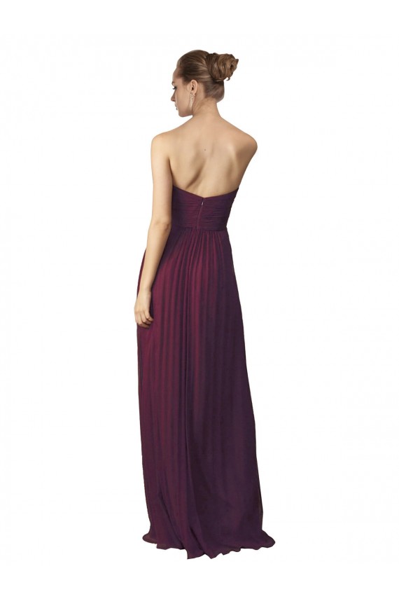 Grape Soft Chiffon Sweetheart Long Sleeveless Bridesmaid Dress / Formal Dress Southampton