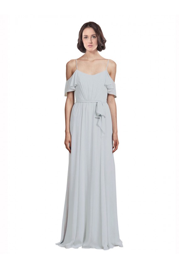 Frost Soft Chiffon Off the Shoulder Long Sleeveless Formal Dress / Bridesmaid Dress Southampton