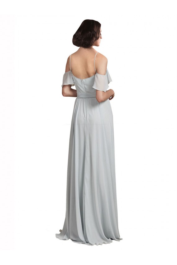 Frost Soft Chiffon Off the Shoulder Long Sleeveless Formal Dress / Bridesmaid Dress Southampton