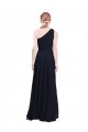 Dark Navy Chiffon One Shoulder Long Sleeveless Bridesmaid Dress / Evening Dress Southampton