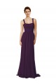 Soft Chiffon Spaghetti Straps Sweep Train Sleeveless Bridesmaid Dress Southampton