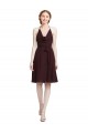 Soft Chiffon Spaghetti Straps Knee Length Sleeveless Bridesmaid Dress Southampton