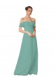 Seaside Soft Chiffon Off the Shoulder Long Flutter Sleeves Bridesmaid Dress Southampton