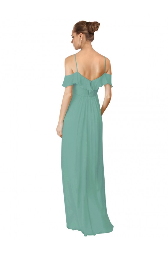 Seaside Soft Chiffon Off the Shoulder Long Flutter Sleeves Bridesmaid Dress Southampton