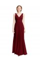 Chiffon V-Neck Long Sleeveless Bridesmaid Dress / Evening Gowns Southampton