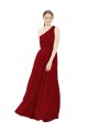 Burgundy Chiffon One Shoulder Long Sleeveless Bridal Party Dress / Evening Dress Southampton