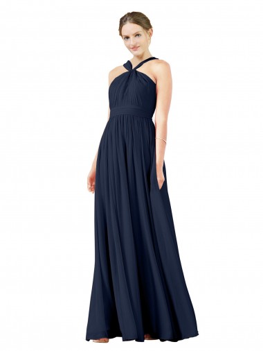Princess Chiffon V-Neck Long Sleeveless Bridesmaid Gowns Southampton