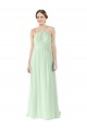 Sage Soft Chiffon Halter Neck Long Sleeveless Bridesmaid Dress Southampton