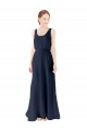 Open Back Soft Chiffon Scoop Neck Long Sleeveless Bridesmaid Dress Southampton