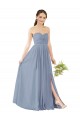Open Back Soft Chiffon Sweetheart Long Sleeveless Evening Gowns / Bridesmaid Dress Southampton