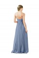 Open Back Soft Chiffon Sweetheart Long Sleeveless Evening Gowns / Bridesmaid Dress Southampton