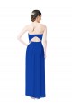 Open Back Royal Blue Soft Chiffon Sweetheart Long Sleeveless Bridesmaid Dress Southampton