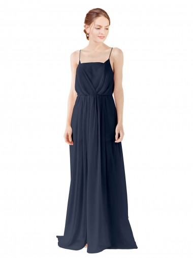 Open Back Chiffon Spaghetti straps Long Sleeveless Bridesmaid Dress / Evening Gowns Southampton