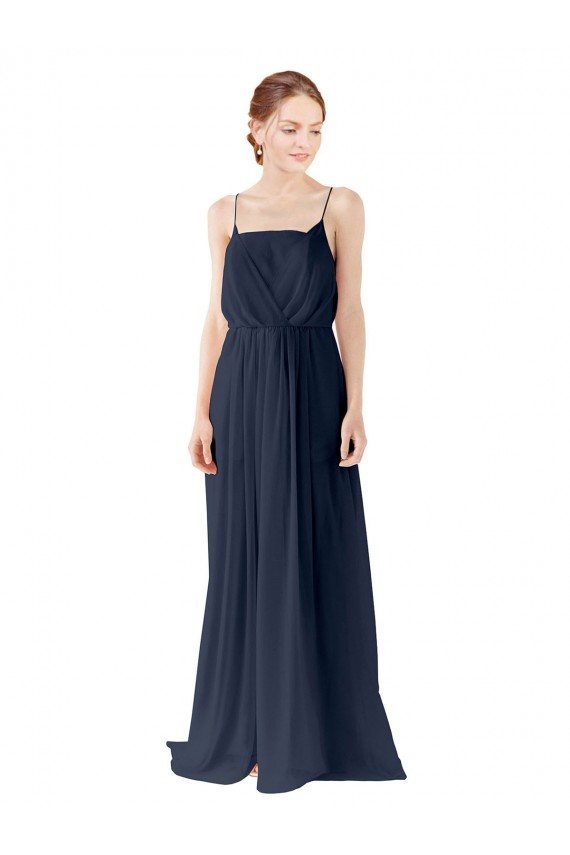 Open Back Chiffon Spaghetti straps Long Sleeveless Bridesmaid Dress / Evening Gowns Southampton