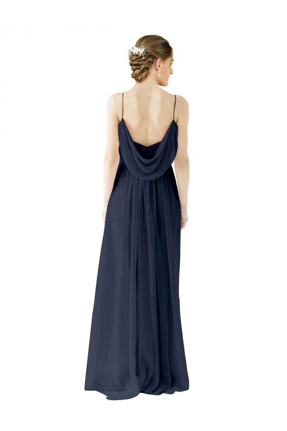Open Back Chiffon Spaghetti straps Long Sleeveless Bridesmaid Dress / Evening Gowns Southampton