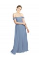 Open Back Soft Chiffon Off the Shoulder Long Sleeveless Formal Dress / Bridesmaid Dress Southampton