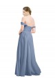 Open Back Soft Chiffon Off the Shoulder Long Sleeveless Formal Dress / Bridesmaid Dress Southampton