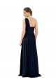 Dark Navy Chiffon One Shoulder Long Sleeveless Bridal Party Dress / Evening Dress Southampton