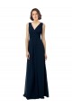 V-Back Chiffon V-Neck Long Sleeveless Bridal Party Dress Southampton