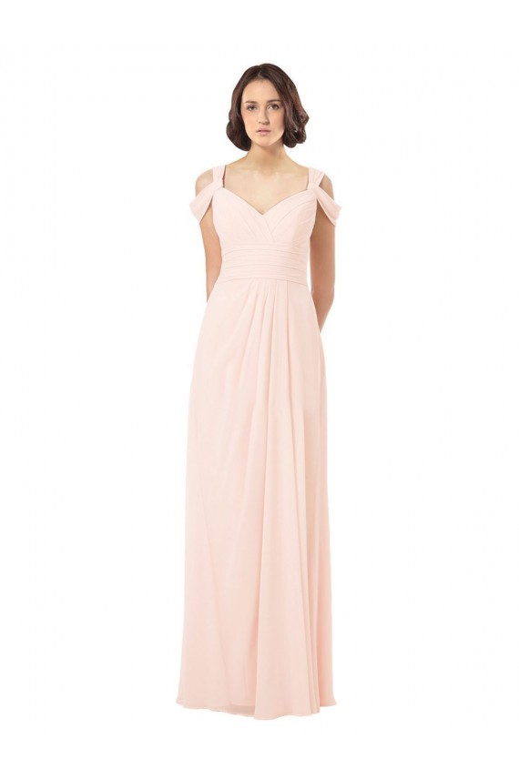Keyhole Back Chiffon Off the Shoulder Long Sleeveless Bridesmaid Dress / Evening Dress Southampton