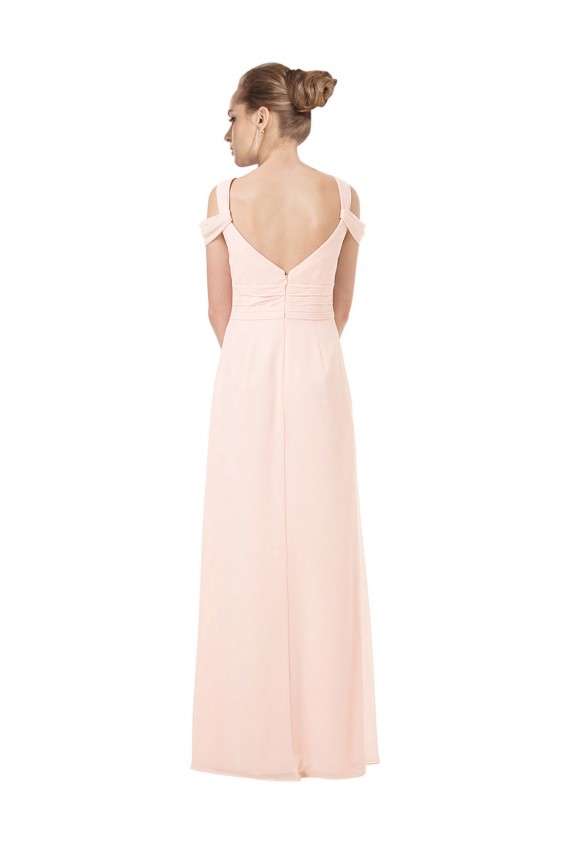 Keyhole Back Chiffon Off the Shoulder Long Sleeveless Bridesmaid Dress / Evening Dress Southampton