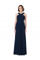 V-Back Chiffon Off the Shoulder Long Floor Length Sleeveless Bridesmaid Dress Southampton