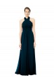 Twist Back Soft Chiffon Halter Neck Long Sleeveless Formal Dress / Bridesmaid Dress Southampton
