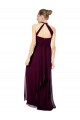 Twist Back Soft Chiffon Halter Neck Long Sleeveless Formal Dress / Bridesmaid Dress Southampton