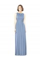 Keyhole Back Soft Chiffon Bateau Neck Long Sleeveless Bridesmaid Dress Southampton