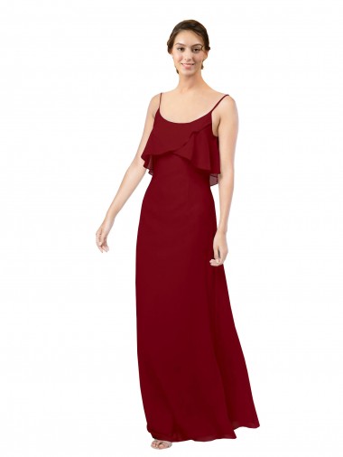 V-Back Soft Chiffon Scoop Neck Long Sleeveless Bridesmaid Dress Southampton