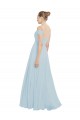 Sea Glass Soft Chiffon Off the Shoulder Long Sleeveless Evening Dress / Bridesmaid Dress Southampton