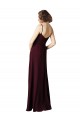 Burgundy Gold Soft Chiffon V-Neck Long Sleeveless Bridesmaid Gown Southampton