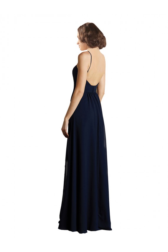 Chiffon V-Neck Long Sleeveless Bridesmaid Dress & Gowns Southampton
