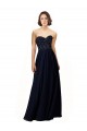 Dark Navy Soft Chiffon Sweetheart Long Sleeveless Bridesmaid Dress / Formal Dress Southampton