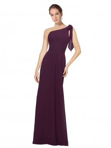 Soft Chiffon One Shoulder Long Sleeveless Bridesmaid Dresses Southampton