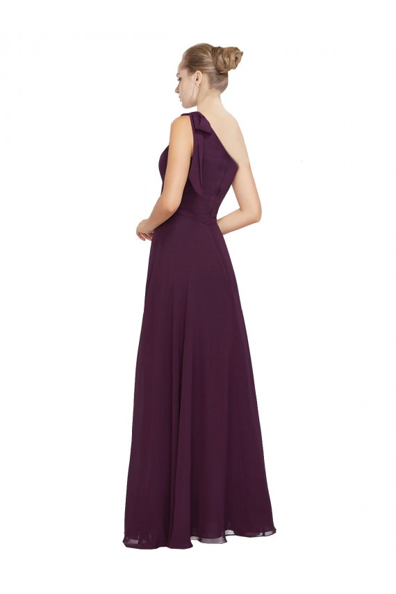 Soft Chiffon One Shoulder Long Sleeveless Bridesmaid Dresses Southampton