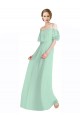Mint Green Soft Chiffon Off the Shoulder Long Sleeveless Bridesmaid Dress Southampton