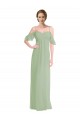 Low Back Soft Chiffon Off the Shoulder Long Sleeveless Formal Dress / Bridesmaid Dress Southampton