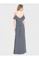 V-Back Soft Chiffon Off the Shoulder Long Flutter Sleeves Bridesmaid Dress Southampton