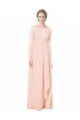 V-Back Chiffon V-Neck Long Sleeveless Wedding Party Dress Southampton