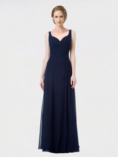Low Back Lxue Chiffon Sweetheart Long Sleeveless Bridesmaid Dress Southampton