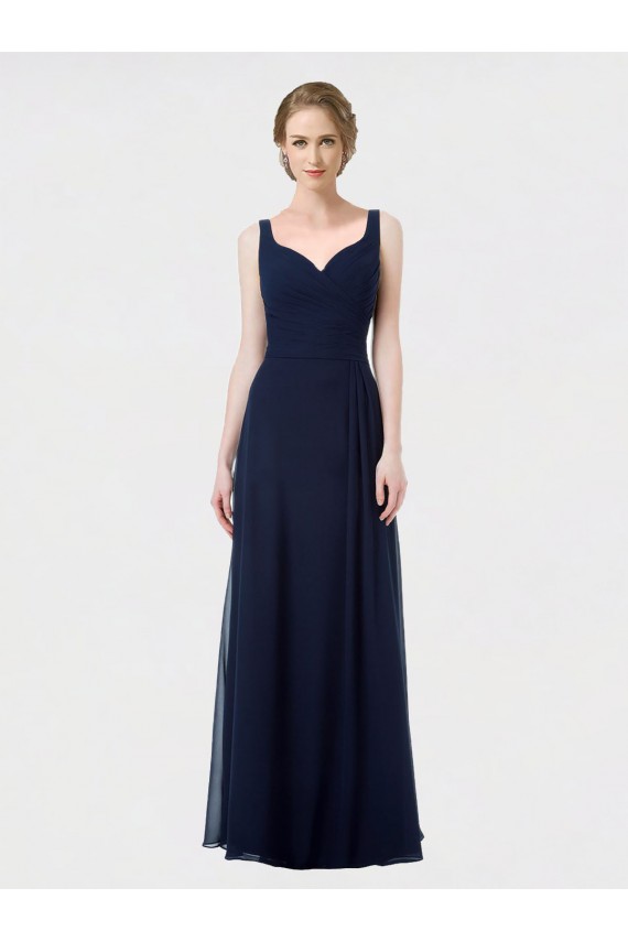 Low Back Lxue Chiffon Sweetheart Long Sleeveless Bridesmaid Dress Southampton